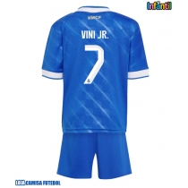 Camisa de Futebol Real Madrid Vinicius Junior #7 Equipamento Alternativo Infantil 2025-26 Manga Curta (+ Calças curtas)